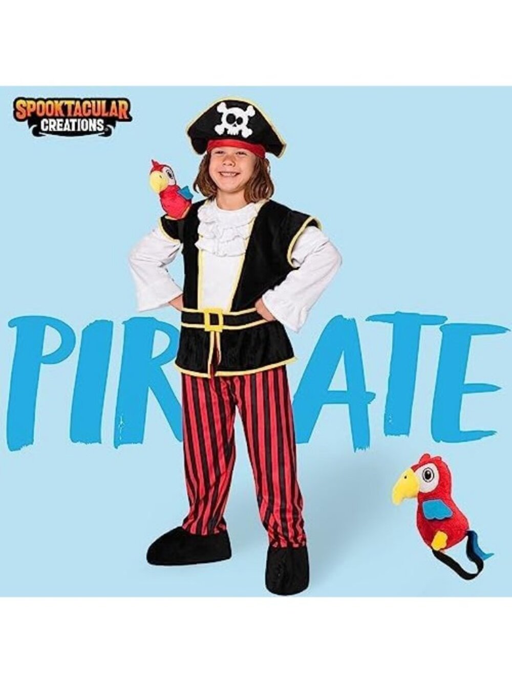 Spooktacular Creations Baby Pirate Costume Parrot Black/Red 18-24 Months